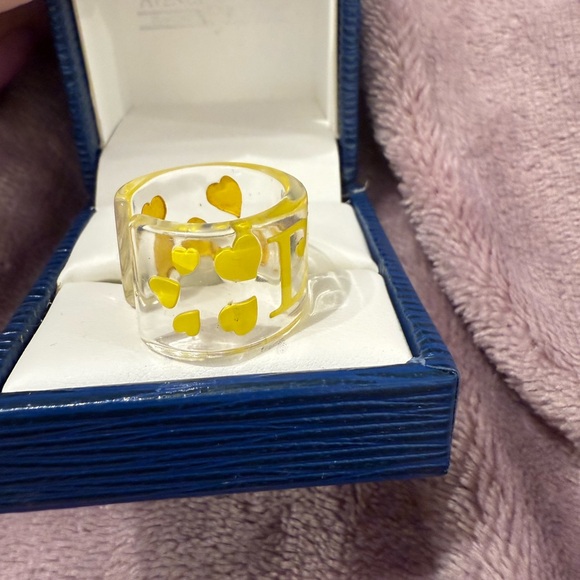 Christian Dior Lucite Yellow Resin Ring - Picture 3 of 4